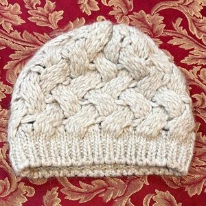 Cream Knit Sock Cap Women's